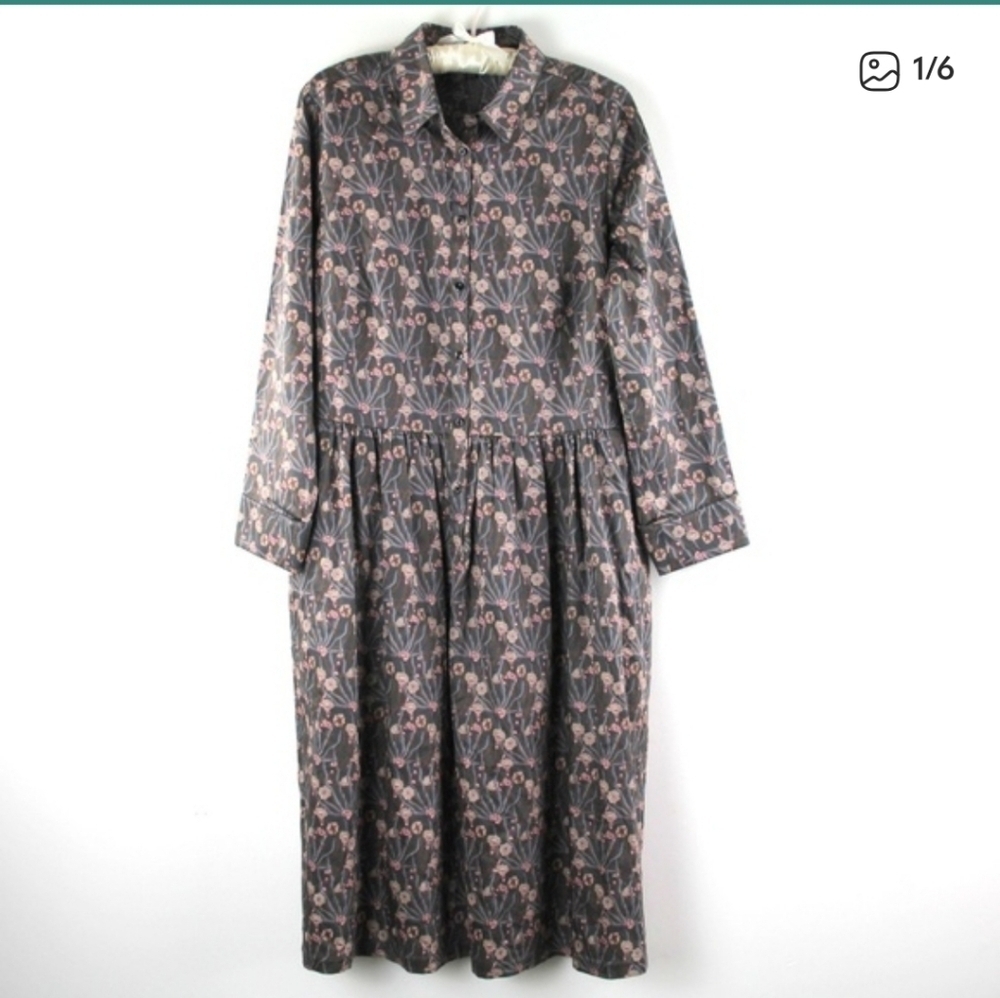 Brooks Brothers Resort 2017 Cherry Blossom 100% Cotton Lightweight Midi Dress